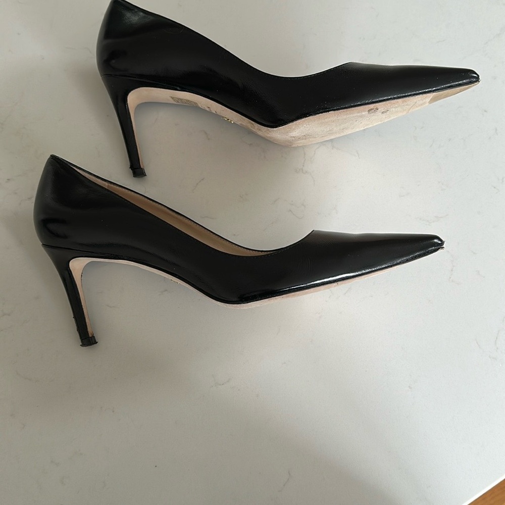 Stuart Weitzman 75mm Pointed Toe Pump - Black Kid - Size 38/7.5 - Picture 10 of 14